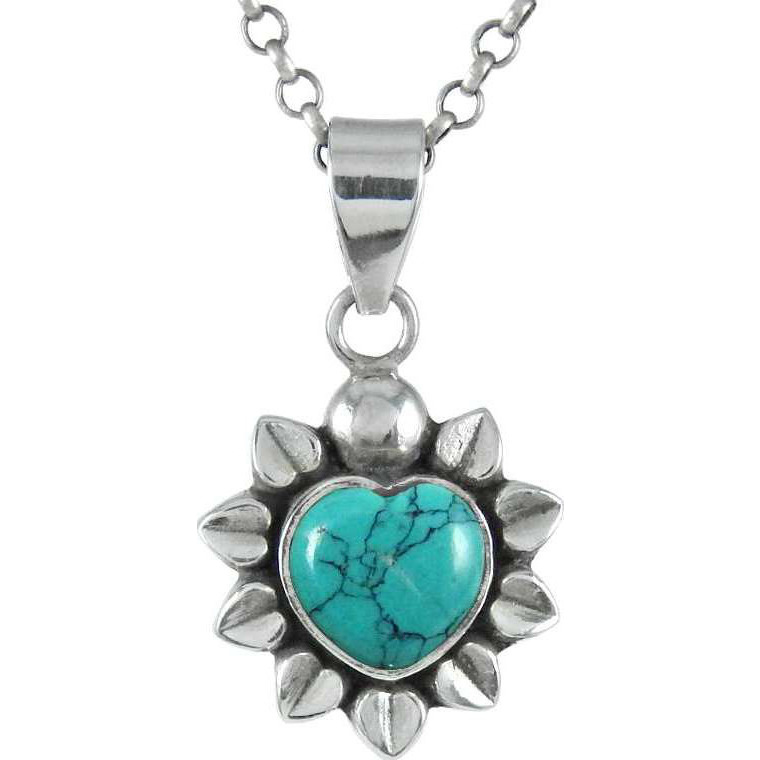 925 Sterling Silver Jewelry  Handmade Turquoise Gemstone Silver Jewelry Pendant