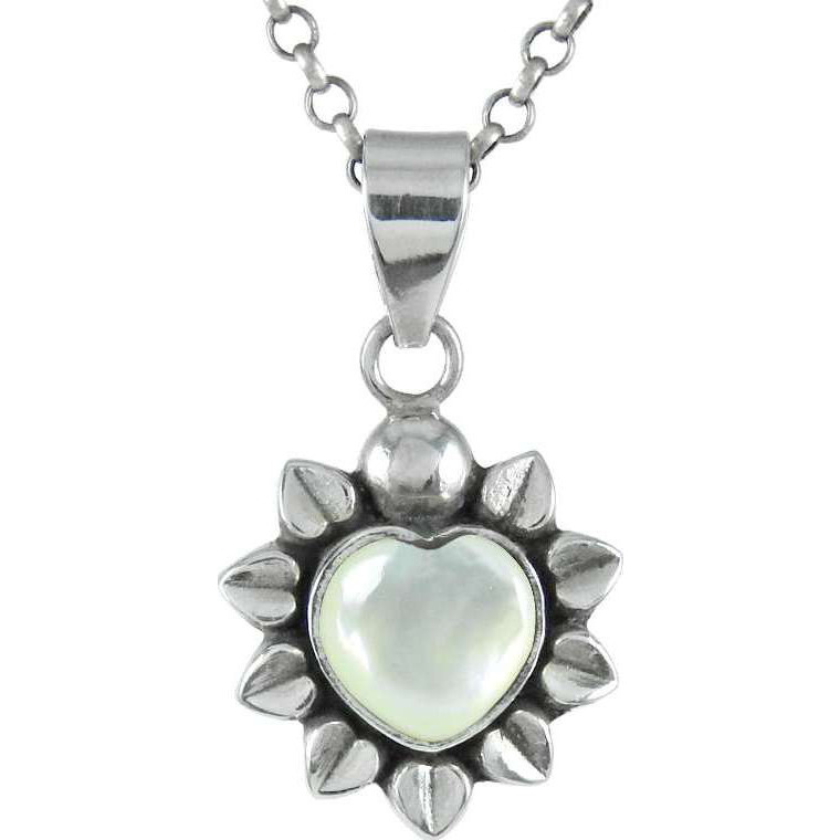 925 Sterling Silver Jewelry  Breath Of Love Mother Of Pearl Gemstone Silver Jewelry Pendant