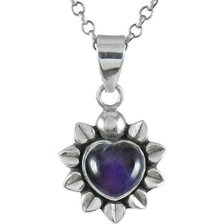 925 Sterling Silver Jewelry  Charming Amethyst Gemstone Silver Jewelry Pendant