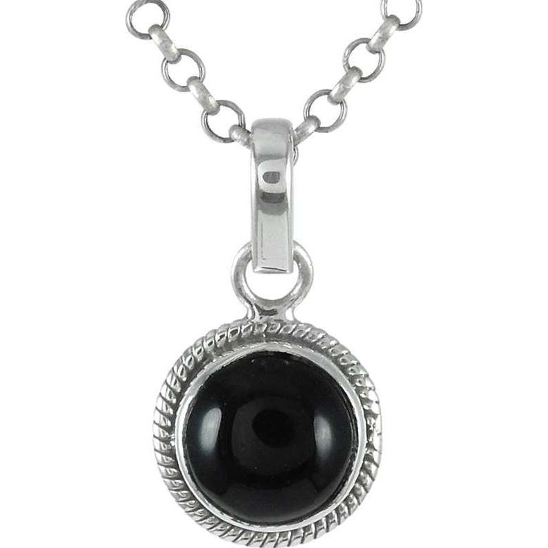 925 Sterling Silver Jewelry  Melodious Black Onyx Gemstone Silver Jewelry Pendant