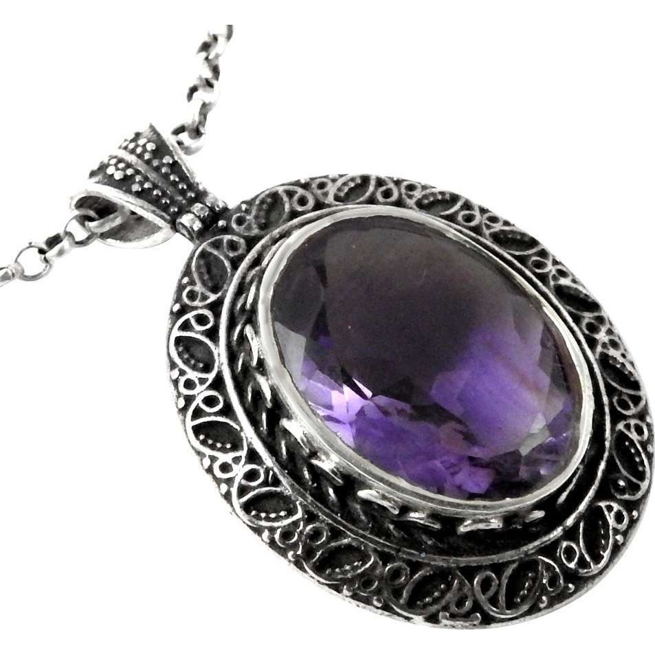 Classy!! Amethyst 925 Sterling Silver Pendant