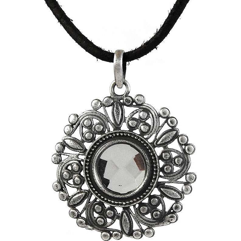 Victorian Style Glass 925 Sterling Silver Pendants