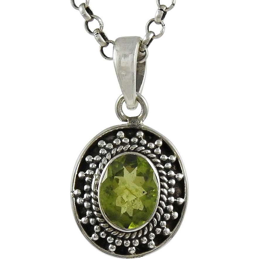 All Us! 925 Sterling Silver Peridot Pendant