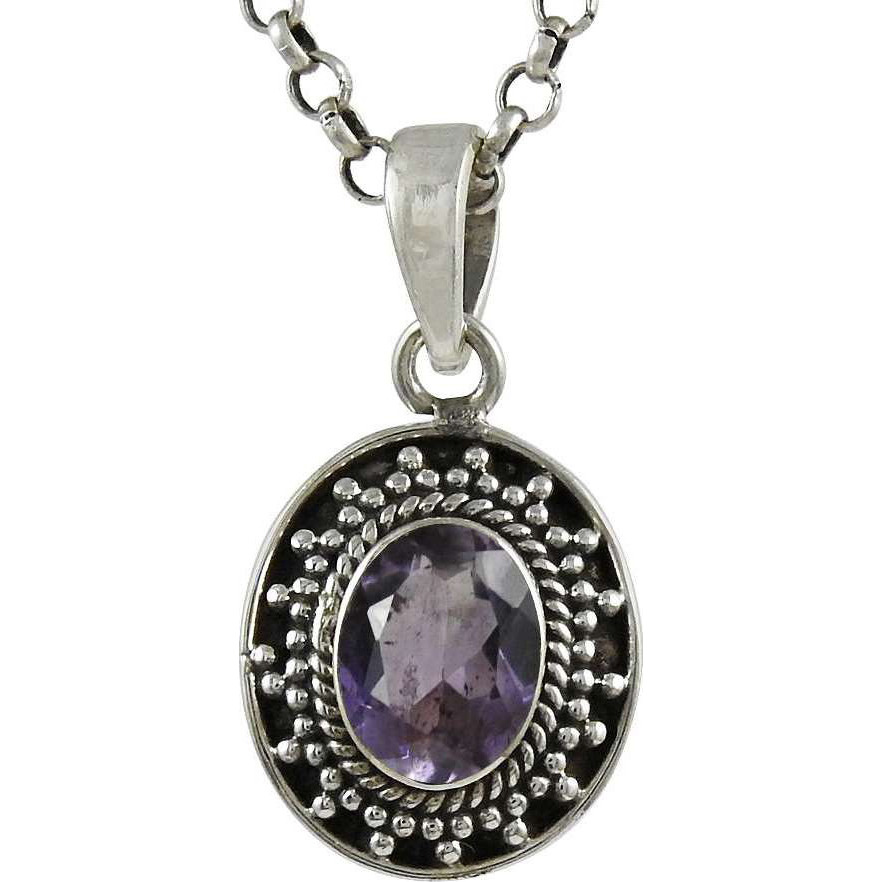 Classy Design  925 Sterling Silver Amethyst Pendant