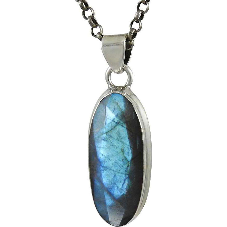 Fashion  Labradorite Gemstone Silver Pendant Jewelry