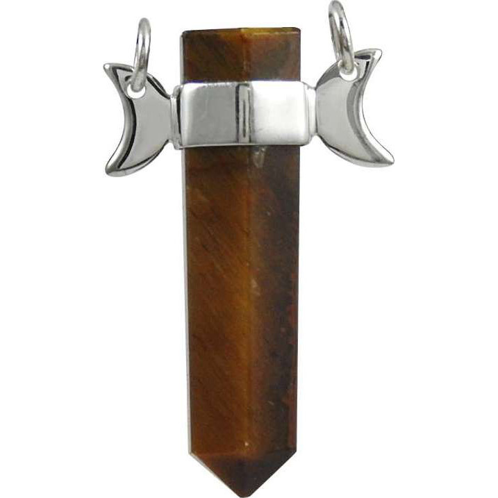 Pale Beauty ! Tiger Eye Gemstone Silver Jewelry Pencil Pendant