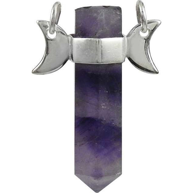 Rava Work  Amethyst Gemstone Silver Jewelry Pencil Pendant