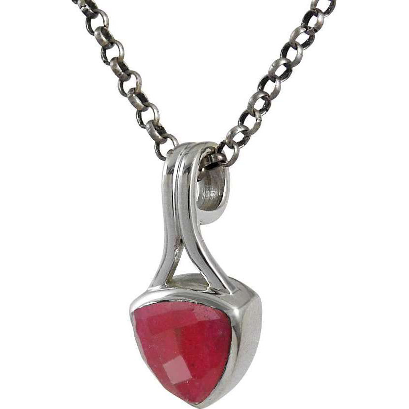 Exquisite ! Ruby Gemstone Silver Jewelry Pendant