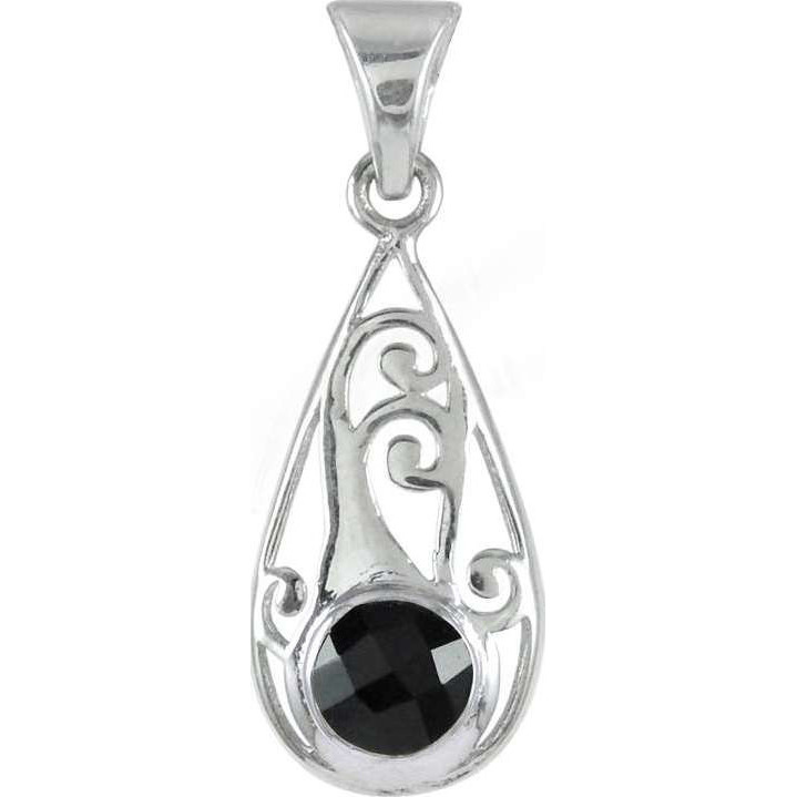 925 Sterling Silver Jewelry  Sizzling Black Onyx Gemstone Silver Jewelry Pendant
