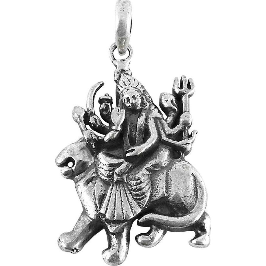 Great Creation 925 Sterling Silver Maa Sherawali Pendant