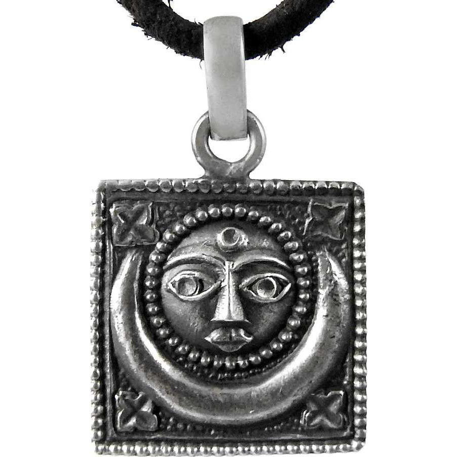 Sun and Moon !! 925 Sterling Silver Pendant