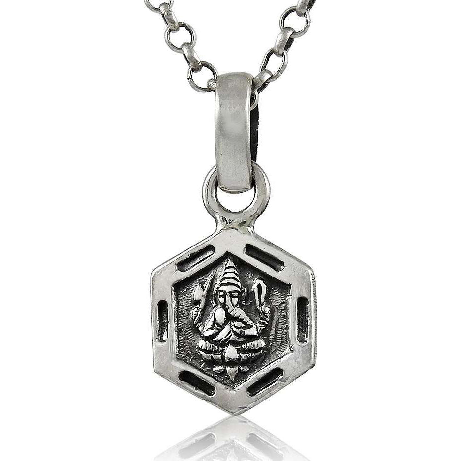 Antique Look 925 Sterling Silver Ganpati Pendant