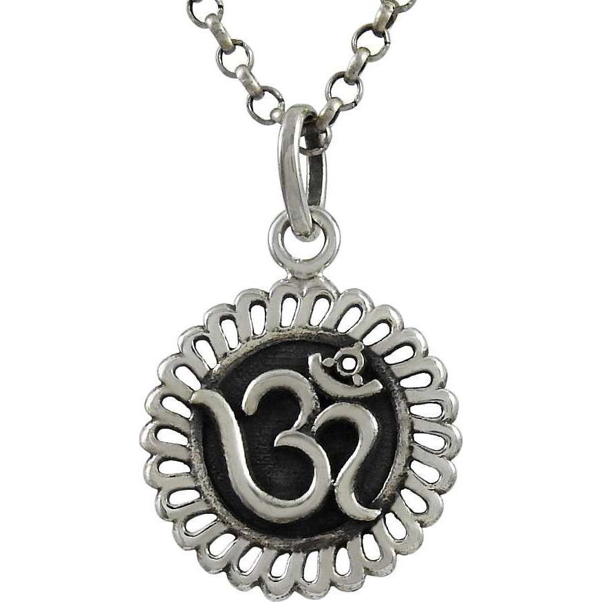 High Quality !  Sterling Silver Jewelry OM Pendant