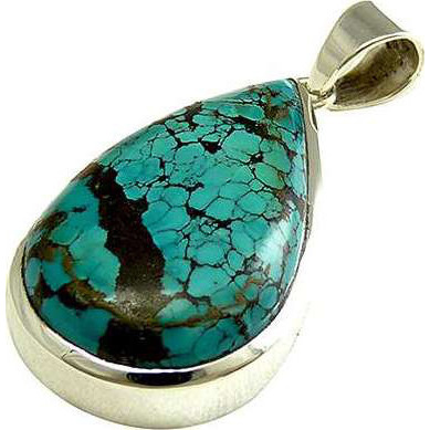 Stunning Natural Rich!! 925 Silver Turquoise Pendant