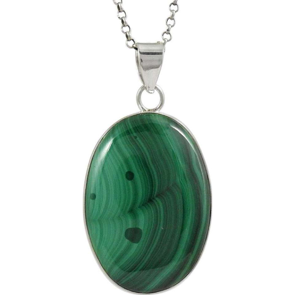 Hot 925 Silver Malachite Pendant