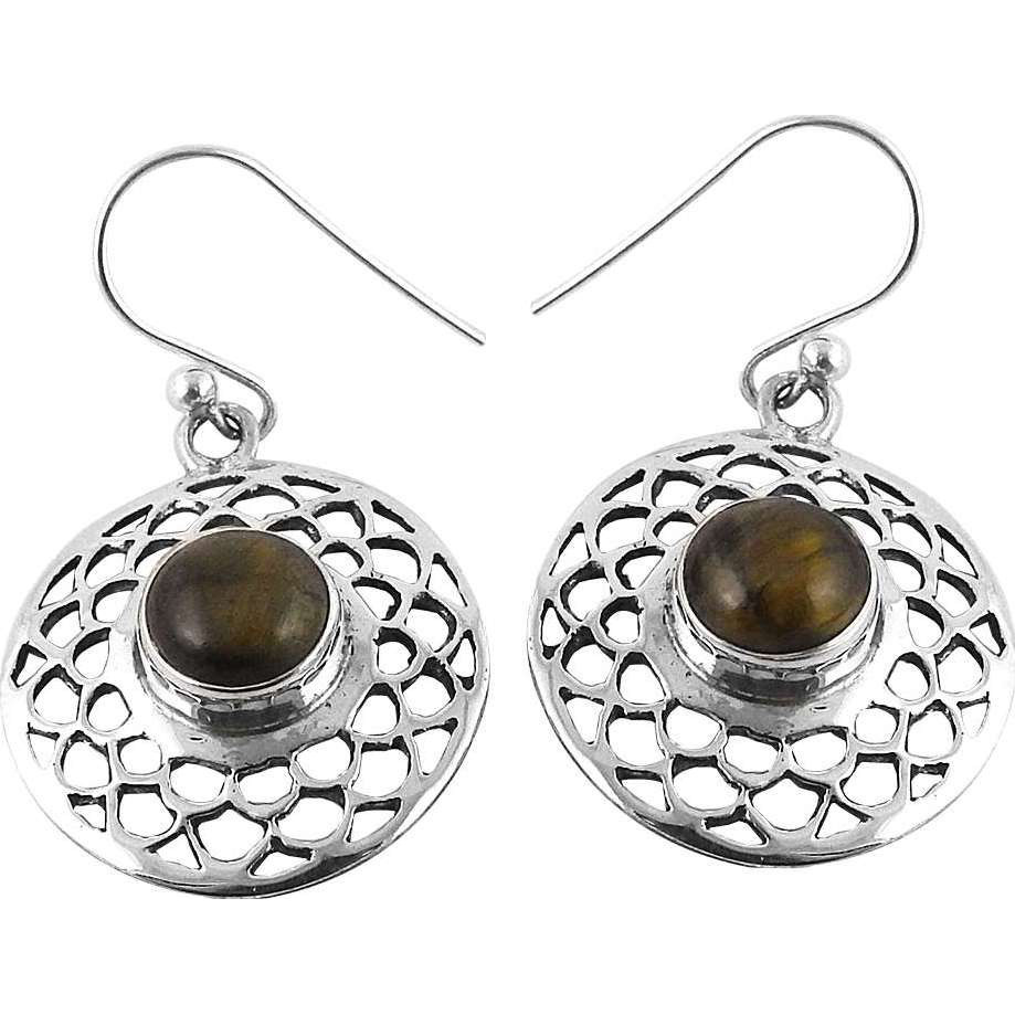 Afternoon Sun  Tiger Eye 925 Sterling Silver Earrings