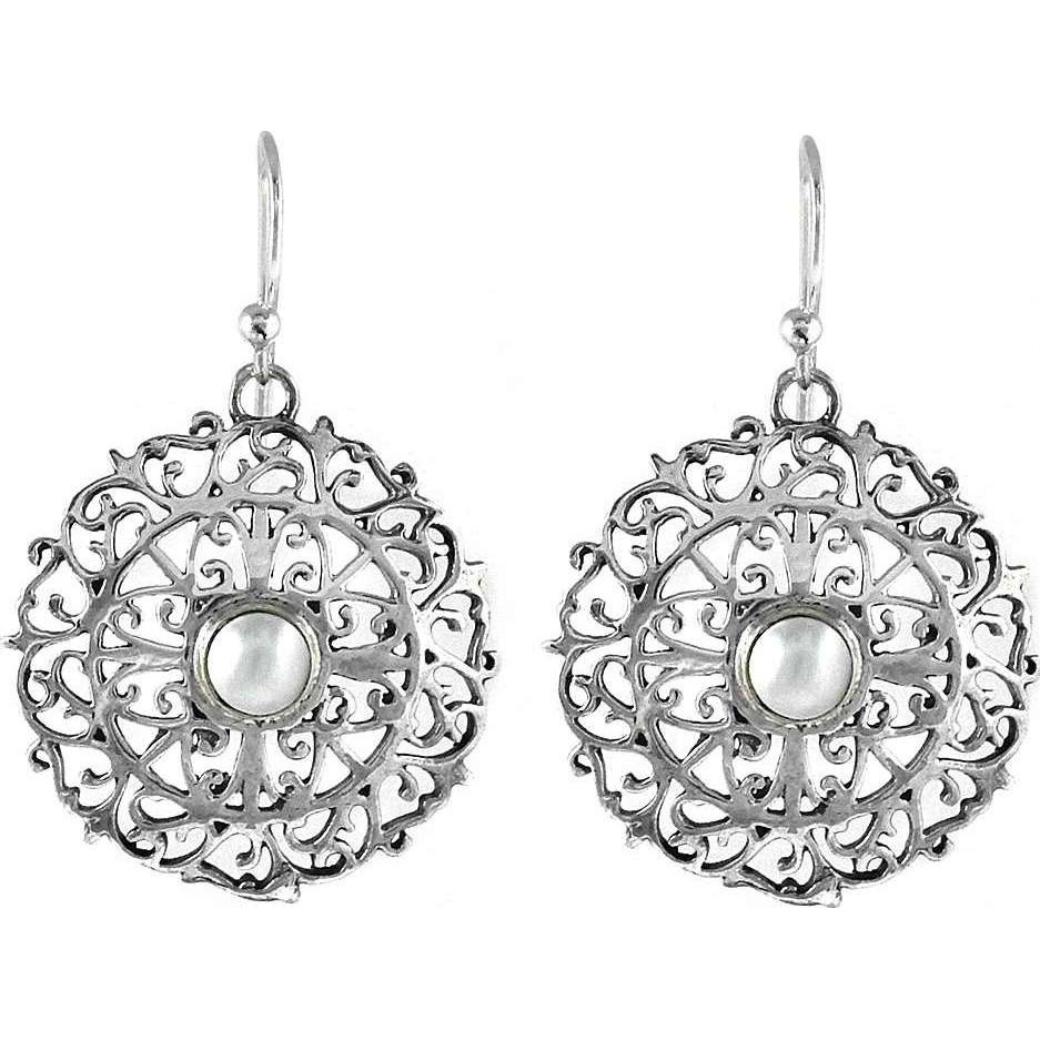 Antique Handmade  Pearl 925 Sterling Silver Earrings