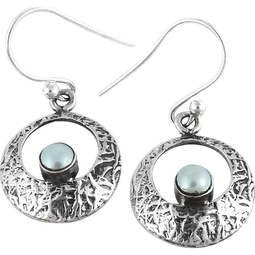 Big Delicate!! 925 Silver Pearl Earrings