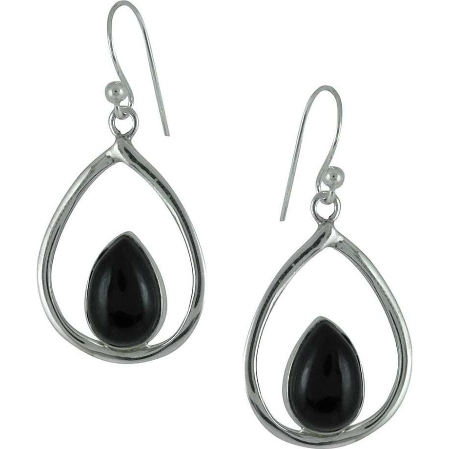 Exclusive 925 Silver Black Onyx Earrings