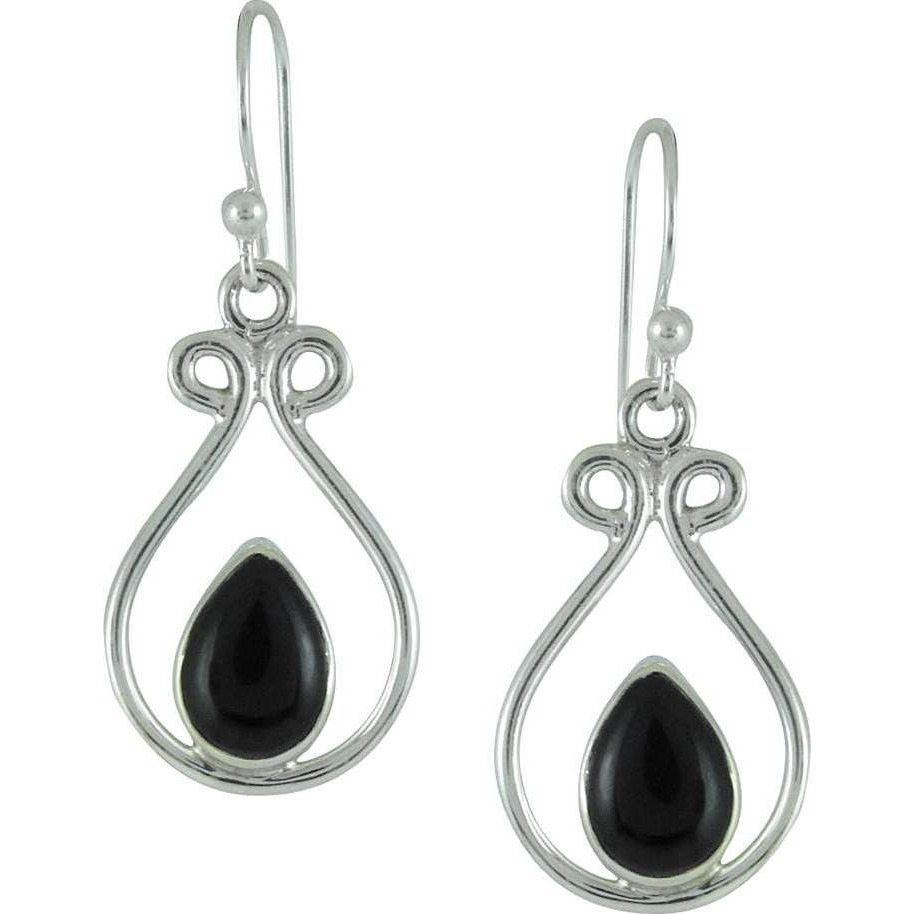 New Fashion Design!! 925 Silver Black Onyx Earrings