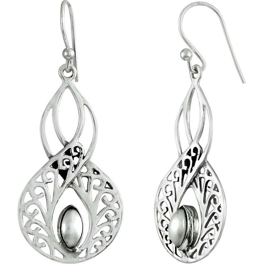 Big Falling In Love  925 Sterling Silver Pearl Earrings