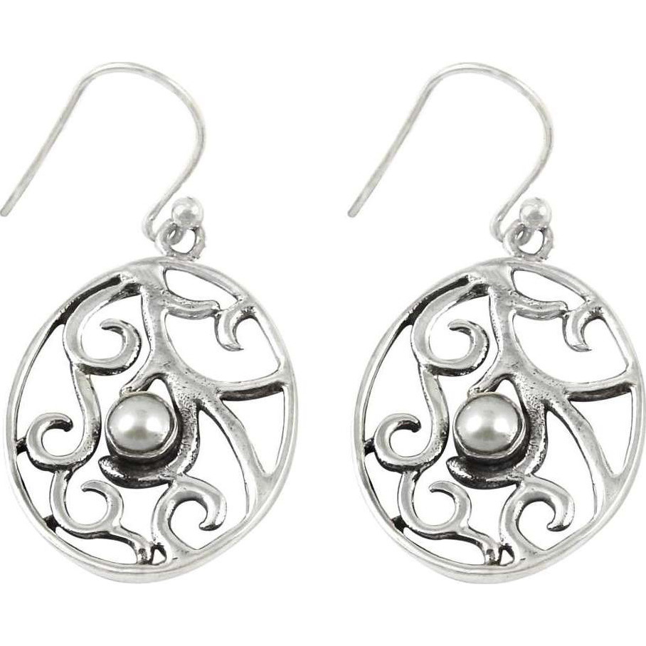 Big Excellent ! 925 Sterling Silver Pearl Earrings