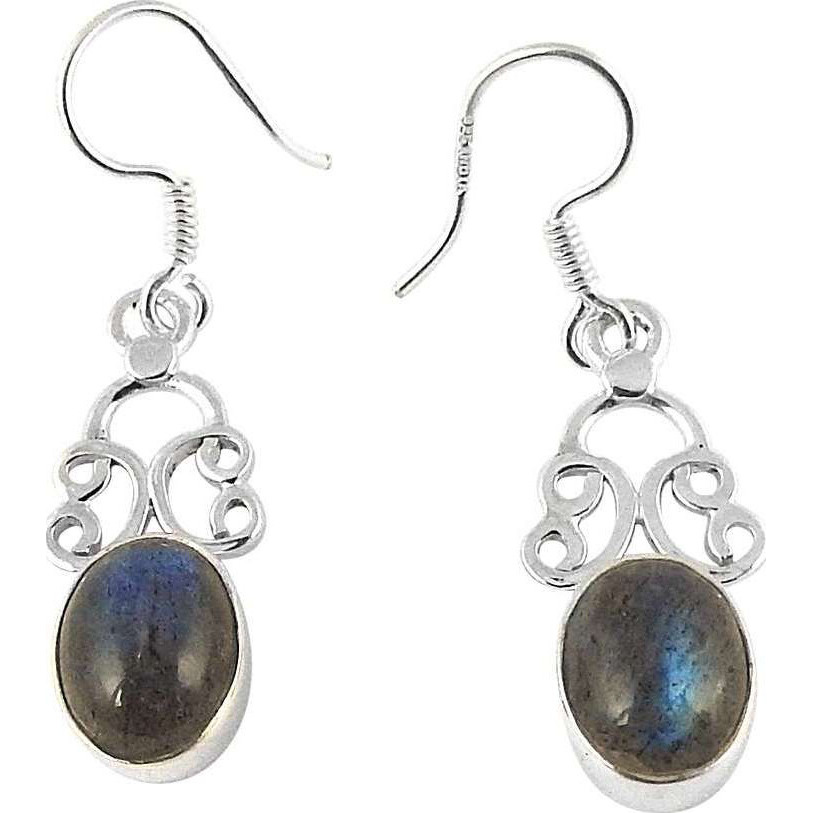 Tropical Glow!! 925 Silver Labradorite Earrings