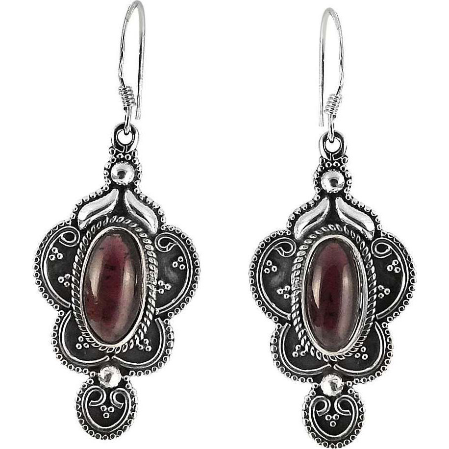 Afternoon Sun  Garnet 925 Sterling Silver Earrings