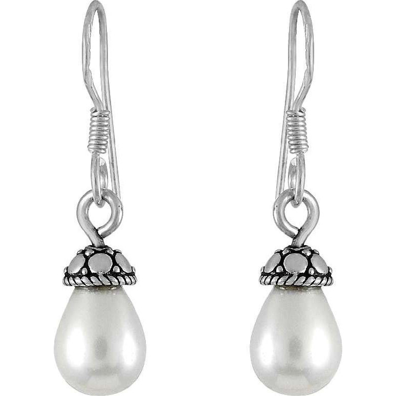 Big Inspire! 925 Sterling Silver Pearl Dangle Earrings