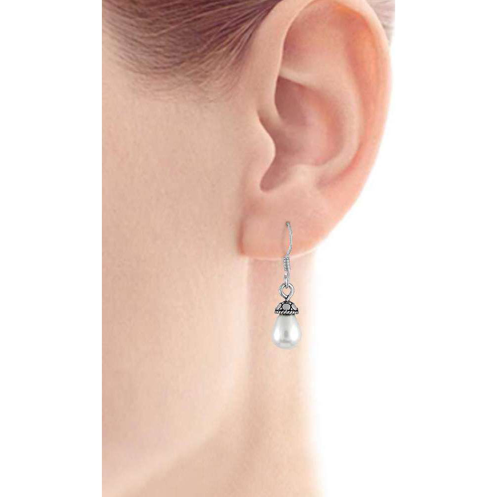 Big Inspire 925 Sterling Silver Pearl Dangle Earrings