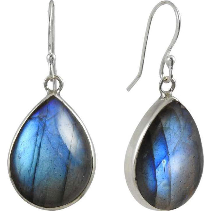 Vintage Fashion ! Labradorite Gemstone Silver Jewelry Earrings