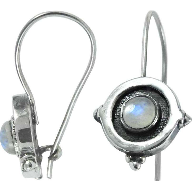 Sterling Silver Jewelry !! Rainbow Moonstone Silver Earrings Jewelry