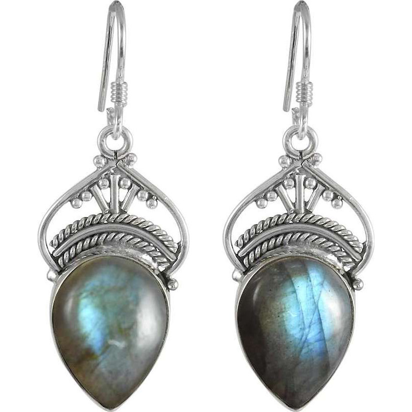 Lady Elegance Labradorite Gemstone Silver Jewelry Earrings