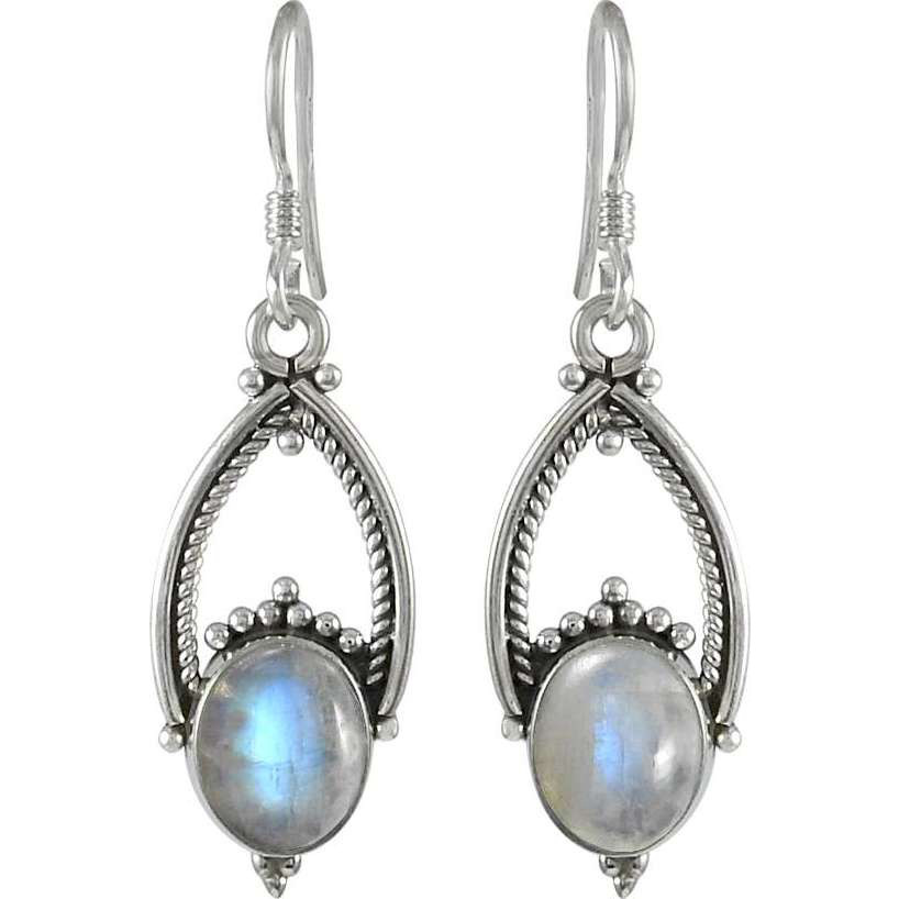 Skin Friendly Rainbow Moonstone Sterling Silver Jewelry Earrings