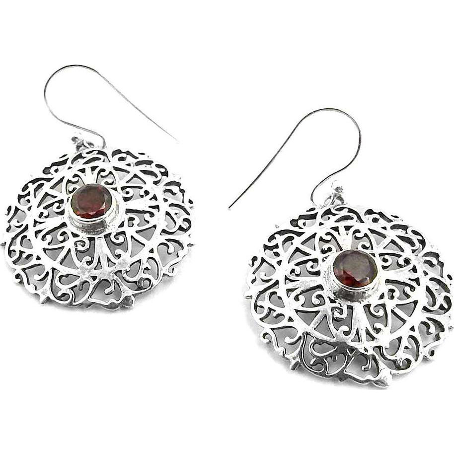 Royal 925 Silver Garnet Gemstone Earrings