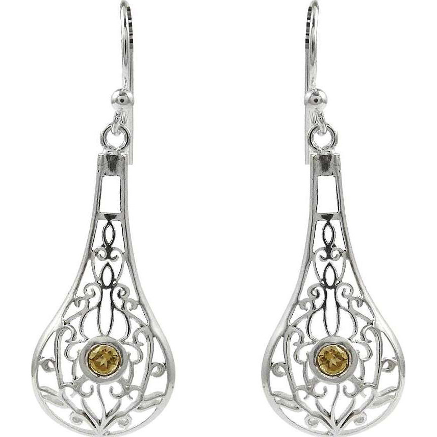 Amazing!! 925 Silver Citrine Gemstone Earrings