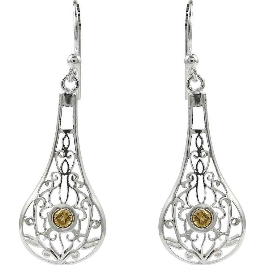 Amazing 925 Silver Citrine Gemstone Earrings