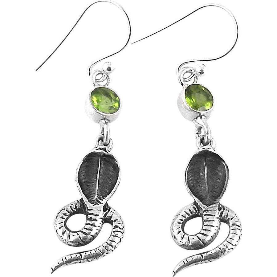 Precious Style!! 925 Silver Peridot Gemstone Earrings