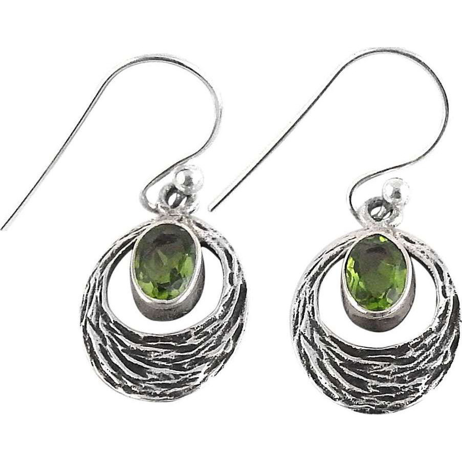 Lady Elegance 925 Silver Peridot Gemstone Earrings
