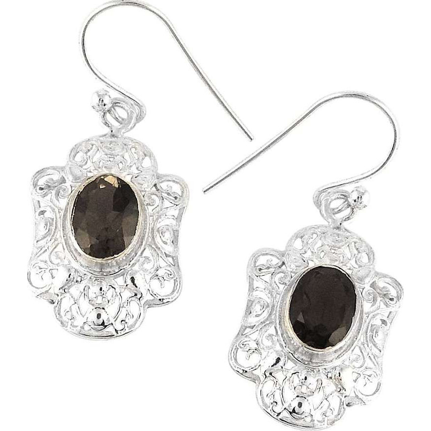 Big Love's Victory ! Smoky Quartz 925 Sterling Silver Earrings