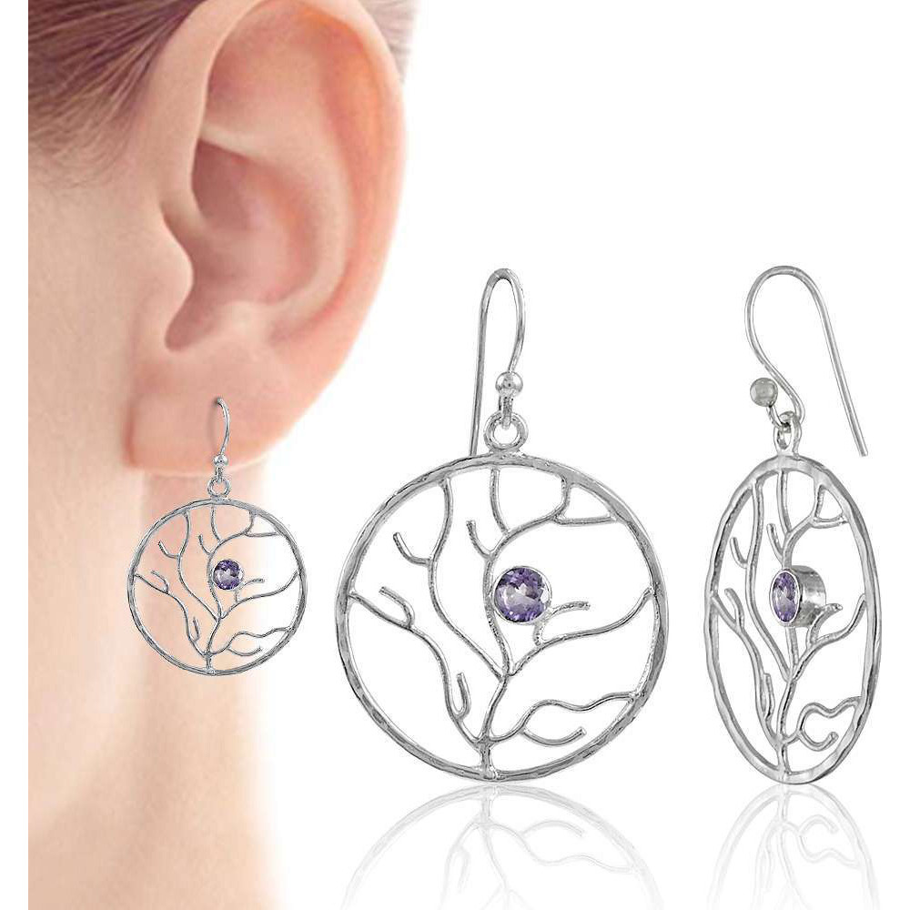 Billowing Clouds  Amethyst 925 Sterling Silver Earrings