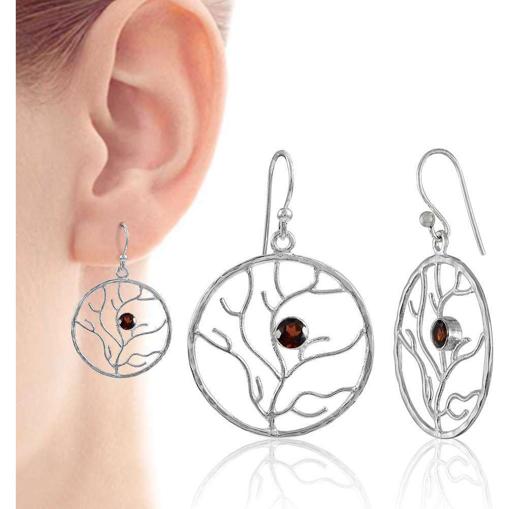 Blue Passion  Garnet 925 Sterling Silver Earrings