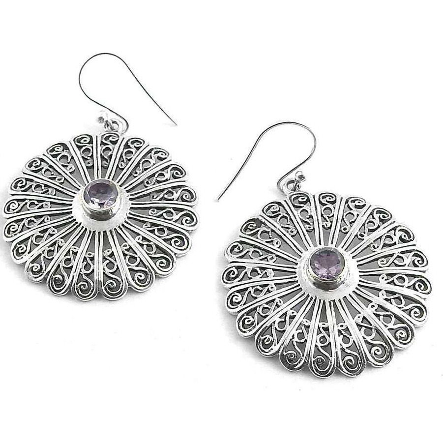 The One 925 Silver Amethyst Gemstone Earrings