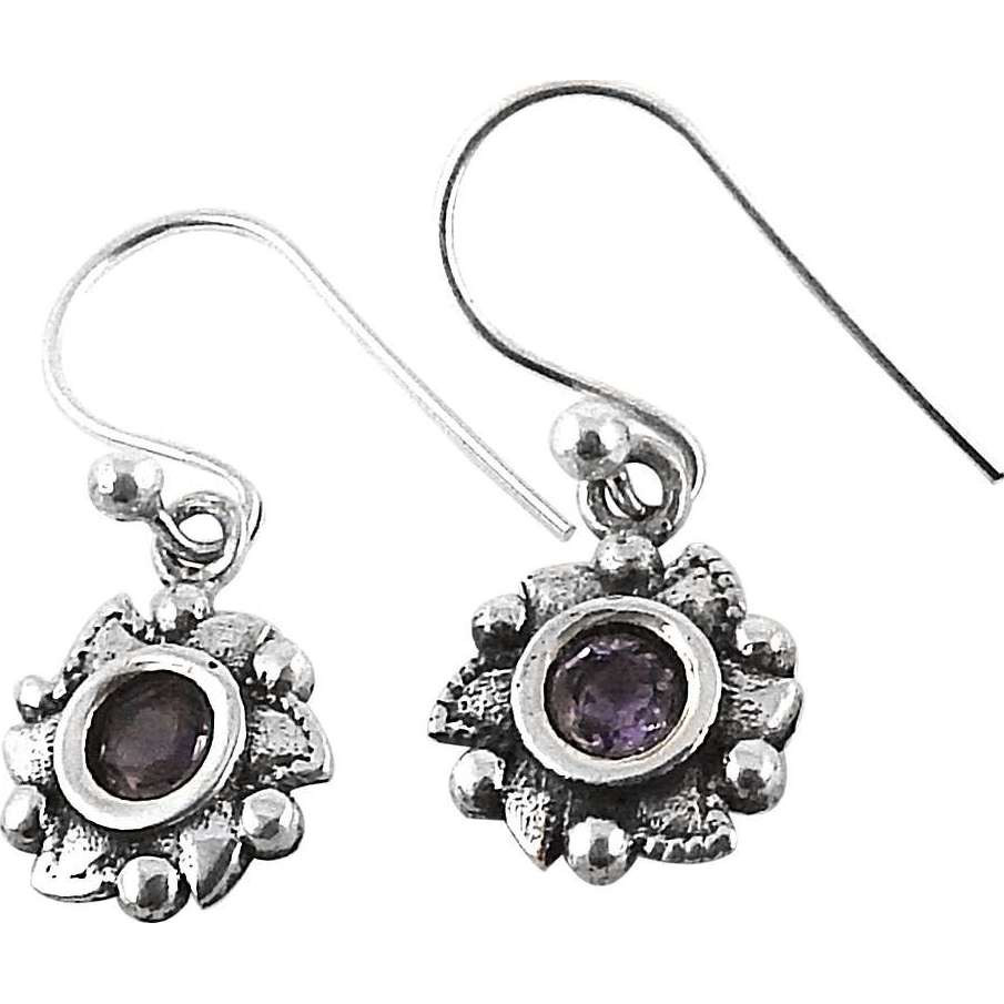 Paradise Bloom 925 Silver Amethyst Gemstone Earrings