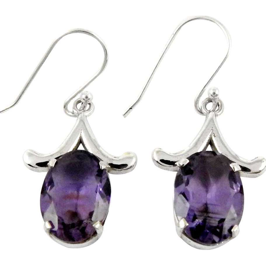 Mystic Princess  Amethyst 925 Sterling Silver Earrings