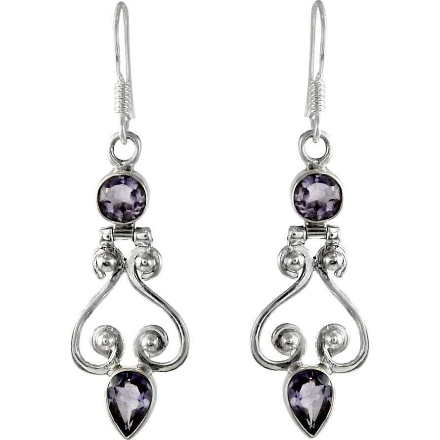 Clinquant!!  925 Sterling Silver Amethyst Earrings