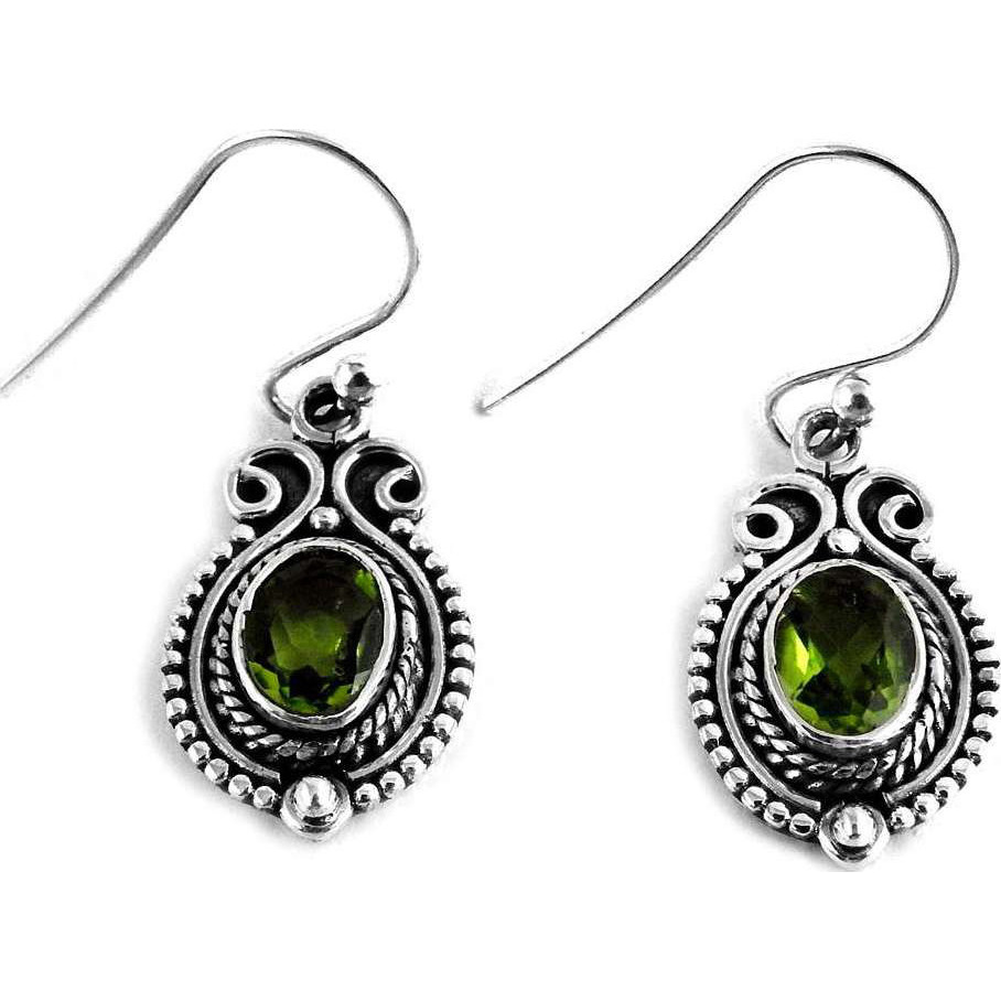 Created!!  925 Sterling Silver Peridot Earrings