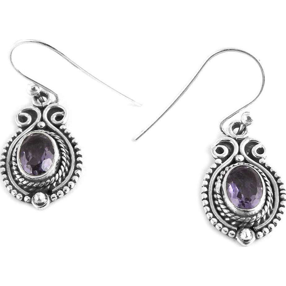 Cute  925 Sterling Silver Amethyst Earrings