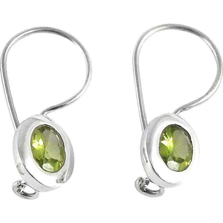 California Style ! Peridot 925 Sterling Silver Earrings