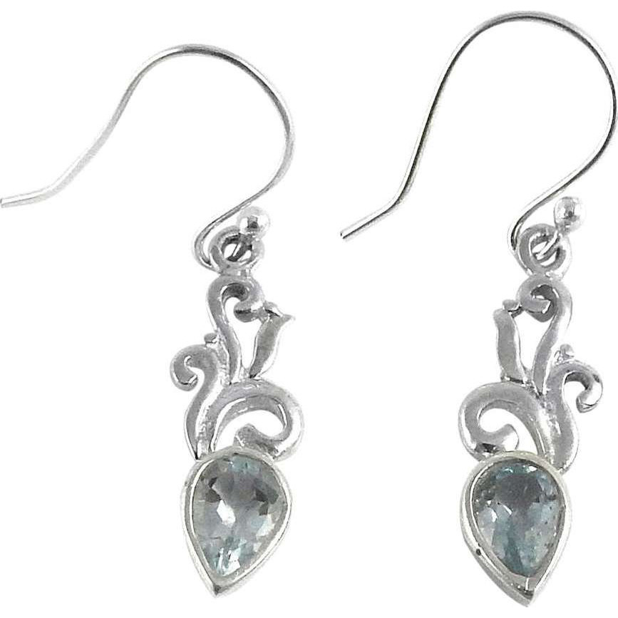 Fashion Design Blue Topaz 925 Sterling Silver Earrings